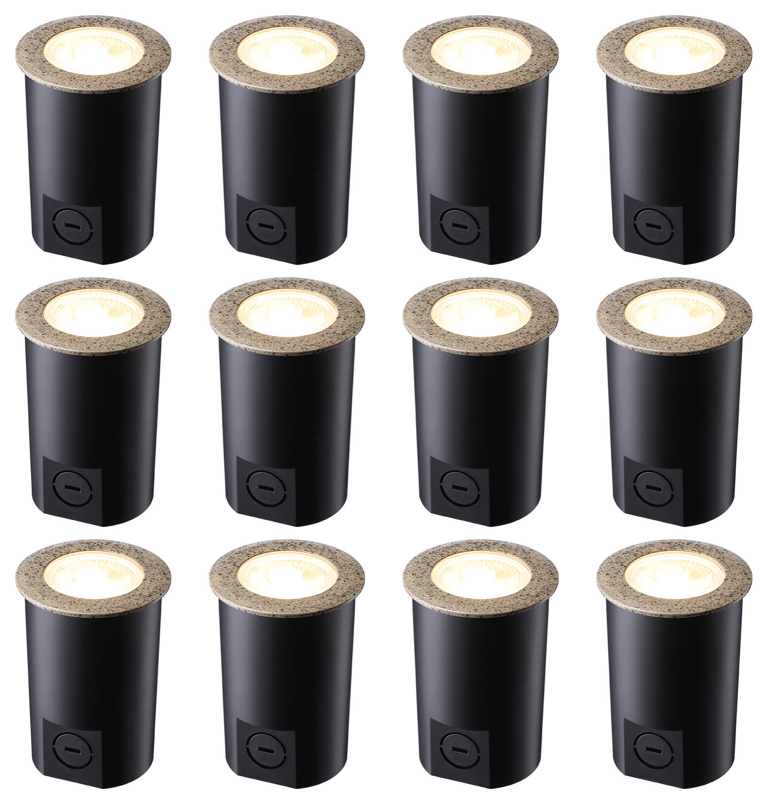12 Pack LED In Ground Landscape Lights, IP67 Waterproof, 12-24V AC/DC ...
