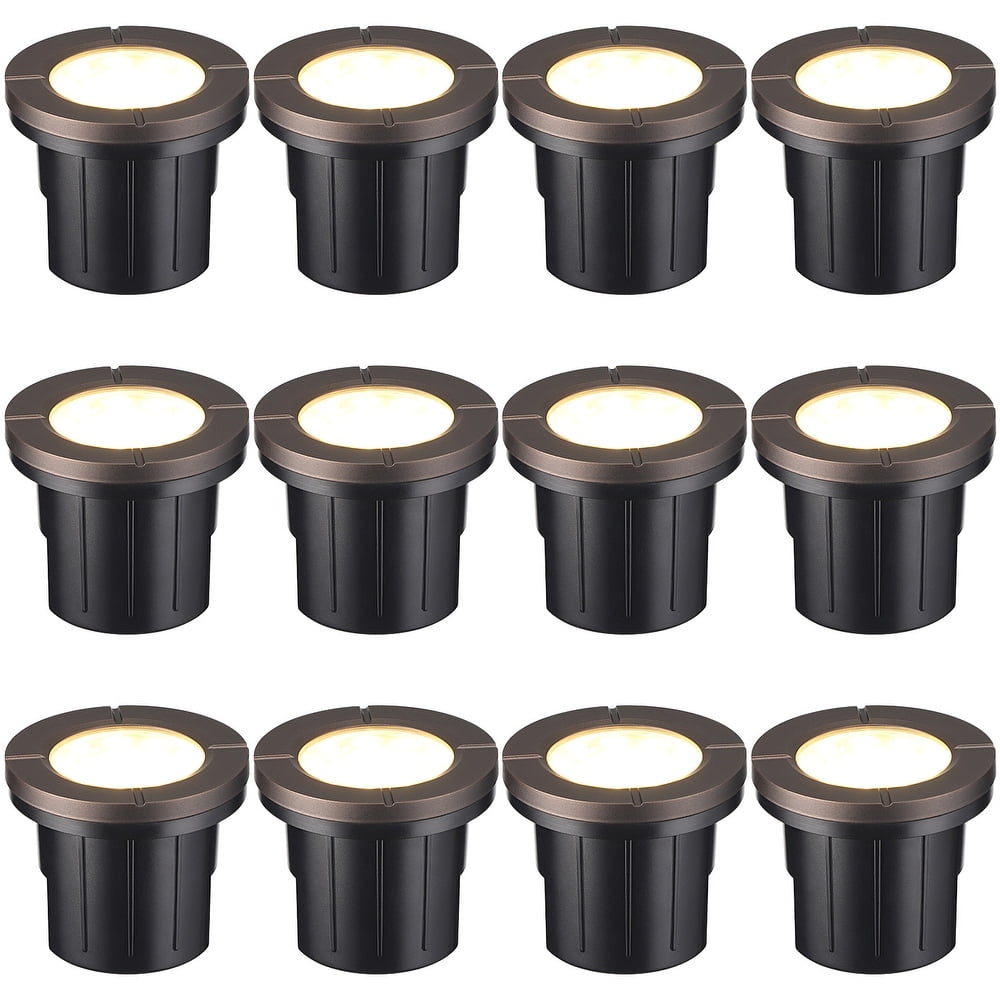 12 Pack LED In-Ground Lawn Well Lights, 1800K/2700K/3000K/4000K/5000K Selectable, IP67 Waterproof