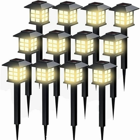 12 Pack LED Solar Outdoor Lights - Automatic Sidewalk Lights for Garden, Landscape, Path, Patio, Deck, Driveway