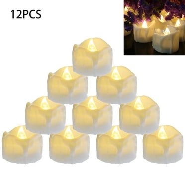 12 Pack LED Tea Lights Candles , Flameless Candles Battery Operated Flickering Candle for Valentine's Gift Christmas Mother's Day Anniversary Wedding Party -Warm White