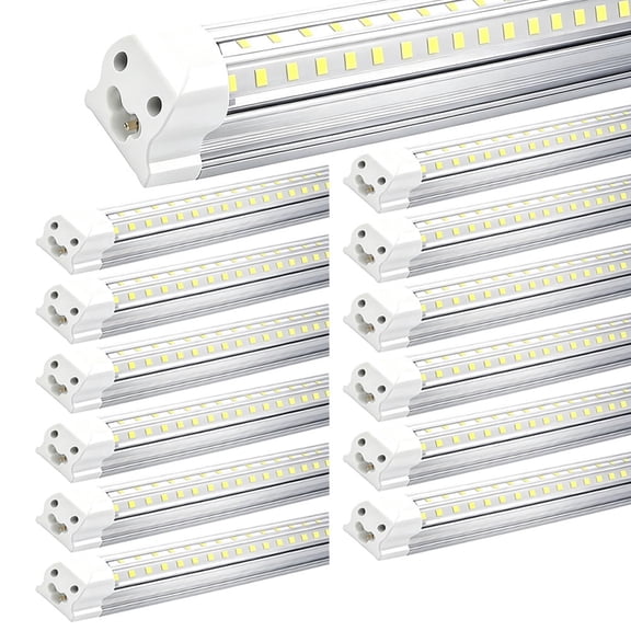 12 Pack LED Tube Light Bulbs 40W 6500K T8 4FT Ceiling Garage Shop Light Fixture With US Plug
