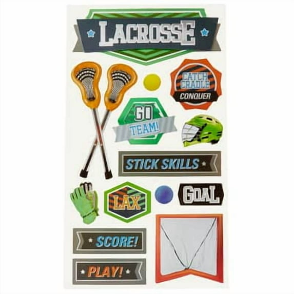 12 Pack: Lacrosse Stickers by Recollections