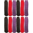 thumbnail image 1 of 12 Pack Ladies Gripper Bottom Slipper Sock, Ladies Sweater Sock with Gripper Bottom Asstorted(Size-9-11), 1 of 7