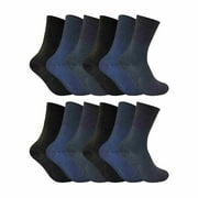 12 Pack Ladies Non Elastic Thermal Diabetic Socks | Sock Snob | Women Soft Top Socks for Poor Circulation