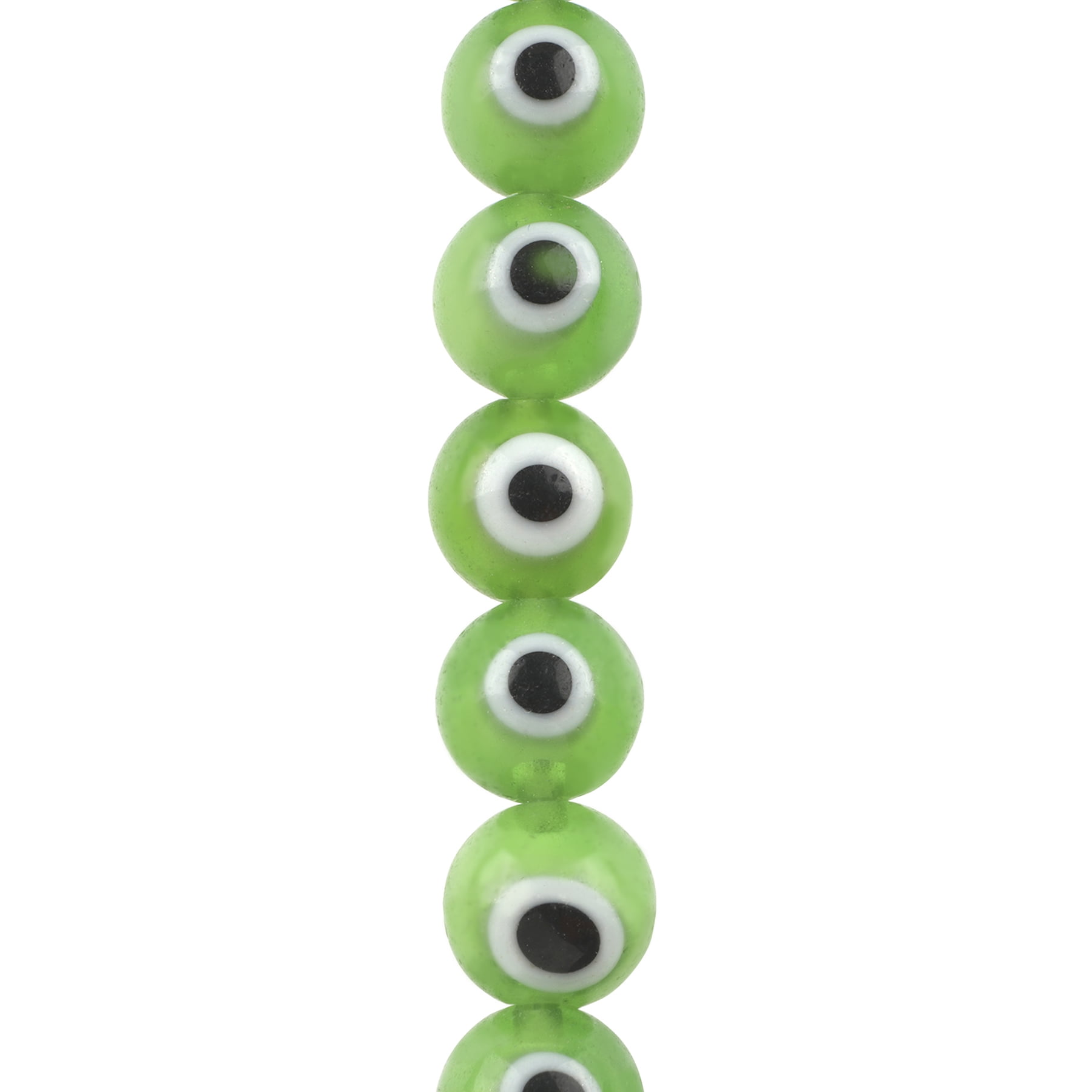 Bead Landing Lampwork Glass Round Evil Eye Beads, 8mm, 12 Pack