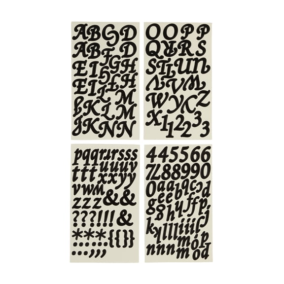 Recollections Large Elegant Black Alphabet Stickers, 12 Pack