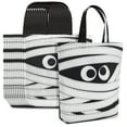 thumbnail image 1 of 12 Pack Large Mummy Halloween Tote Bags for Kids, Reusable Trick or Treat Bags (15 x 16 In), 1 of 9