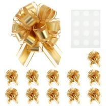 Uxcell 12 pack Large Bows for Gift Wrapping, Reusable Ribbon Bow Gold Tone