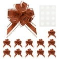 thumbnail image 1 of Uxcell 12 pack Large Bows for Gift Wrapping, Reusable Ribbon Bow Brown, 1 of 6