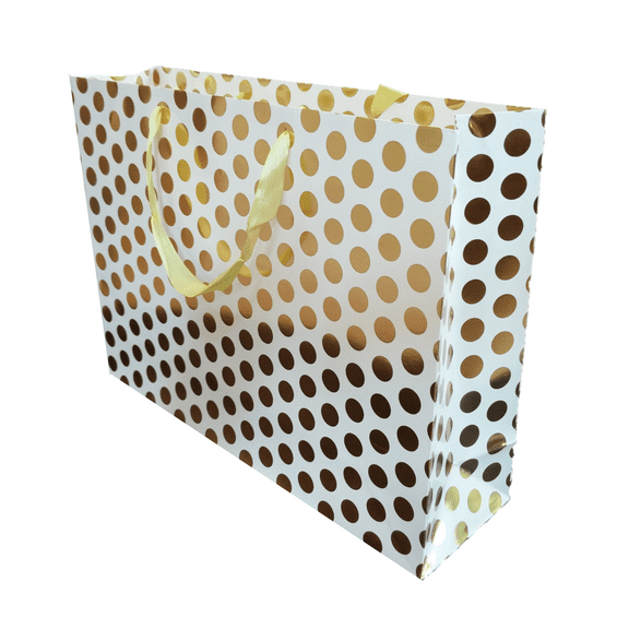12-Pack Large Quality Gift Bags (12, Gold)