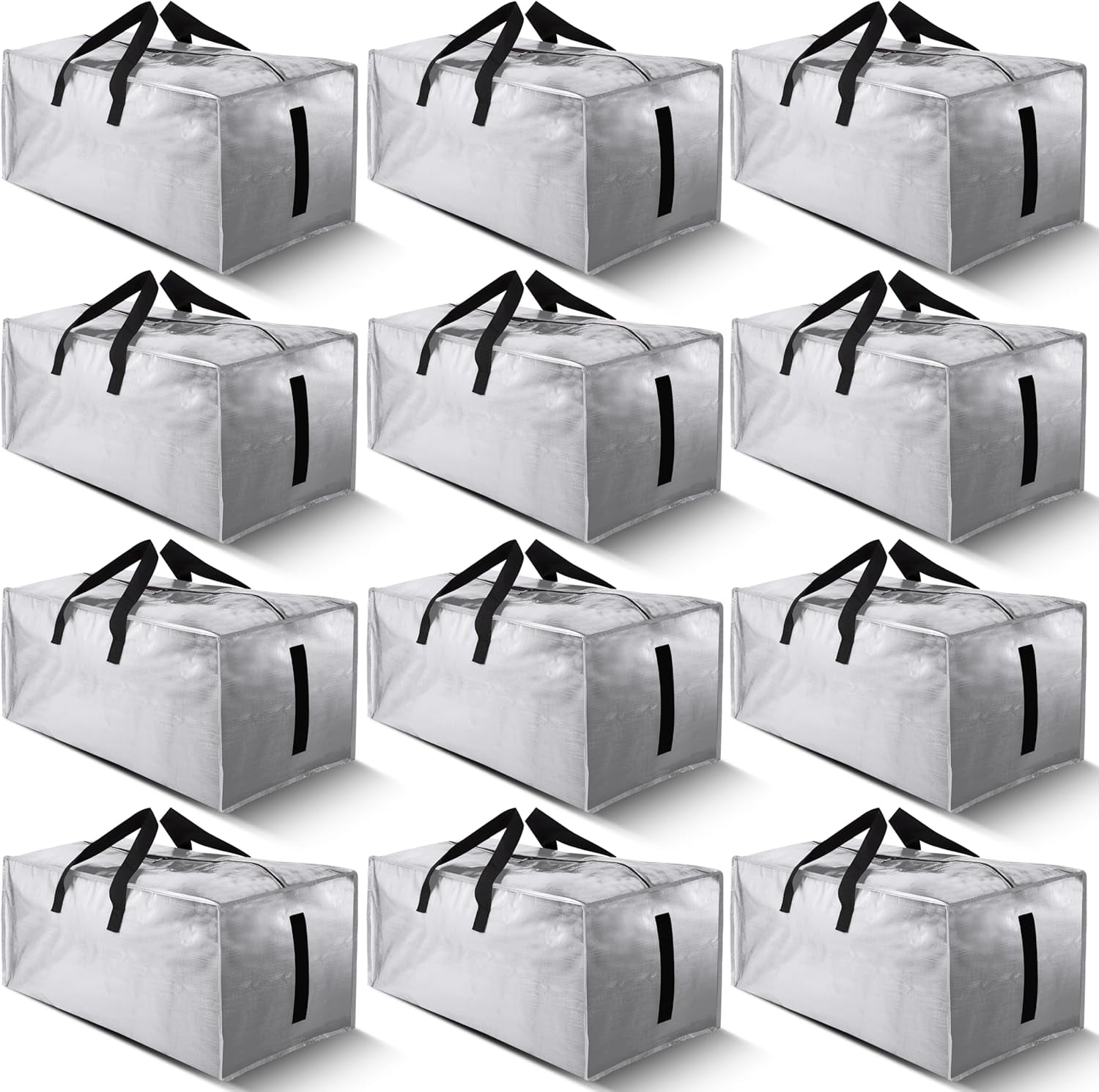 12 Pack Large Strong Moving Bags with Zippers & Carrying Handles ...