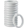 thumbnail image 1 of 12-Pack Large White Plastic O-Ring Shower Curtain Hooks - Universal Round Curtain Rings for Shower Curtains & Window Drapes, Easy Glide, 1 of 2