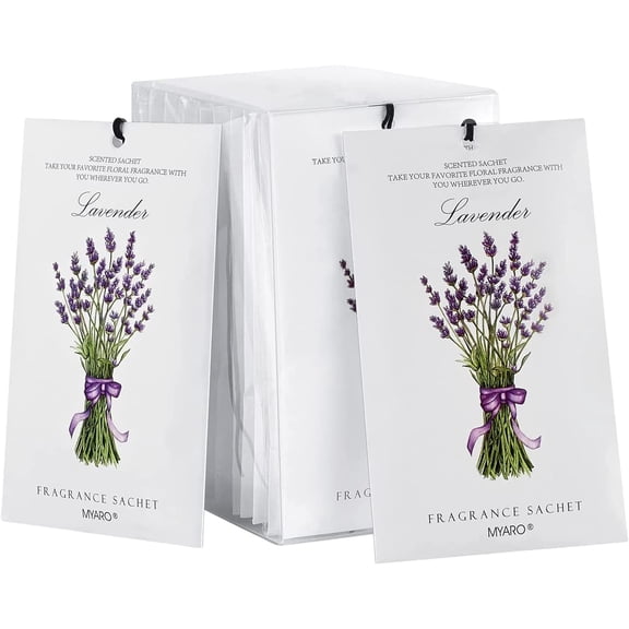 12 Pack Lavender Scented Sachets | Odor Eliminator & Air Freshener for Drawer, Closet, Car, Shoes, Gym Bag, Suitcase | Home Fragrance Gift Set