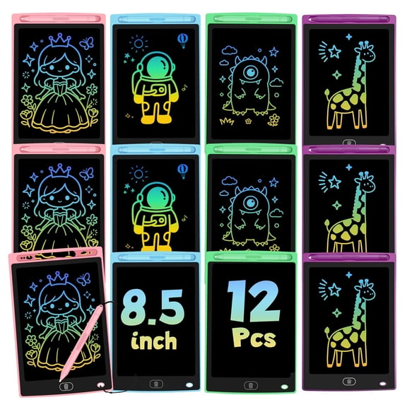 12 Pack Lcd Writing Tablet For Erasable And Reusable Doodle Board In 8.5 Inch Ideal Educational Drawing Pad Learning Ages 3-8 Gifts