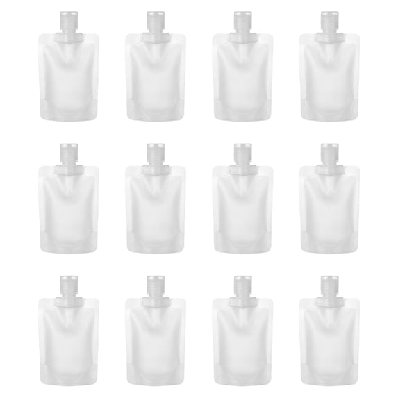 12 Pack Leakproof Travel Toiletry Pouches Refillable Squeeze Liquid Bags Reusable Containers for Cosmetics, 100ml