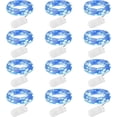 thumbnail image 1 of 12 Pack Led Fairy Lights Battery Operated String Lights Waterproof Silver Wire 7 Feet 20 Led Firefly Starry Moon Lights for DIY Wedding Party Bedroom Patio Christmas (12 Pack, Blue & White), 1 of 14