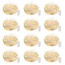 12 Pack Led Fairy Lights Battery Operated String Lights Waterproof Silver Wire 7 Feet 20 Led Firefly Starry Moon Lights for DIY Wedding Party Bedroom Patio Christmas (12 Pack, Warm White)