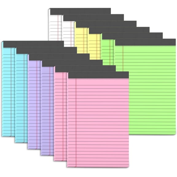 12 Pack Legal Pads 5x8 Inch Colorful Note Pads for Writing NotePadsNarrow Ruled Small Notepad 5x8 inch Legal Pad,30 Sheets Per Notebook Writing Pad for Study, Office, to-Do Lists(Multicolor)