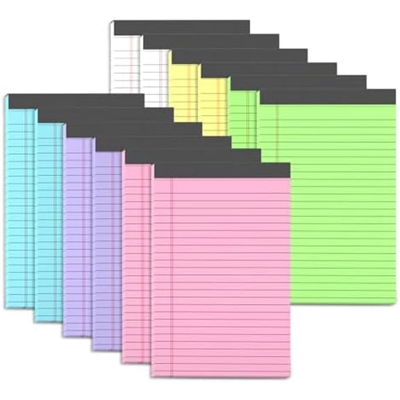 12 Pack Legal Pads 5x8 Inch Colorful Note Pads for Writing NotePads,Narrow Ruled Small Notepad 5x8 inch Legal Pad,30 Sheets Per Notebook Writing Pad for Study, Office, to-Do Lists(Multicolor)