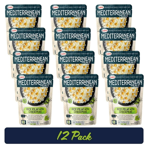 (12 Pack) Legurme Ready to Eat Rice Pilaf with Chickpeas, Gluten Free, Plant Based, Vegan, NO Preservatives, NO Colorants, NO Artificial Flavors, 8.8 oz