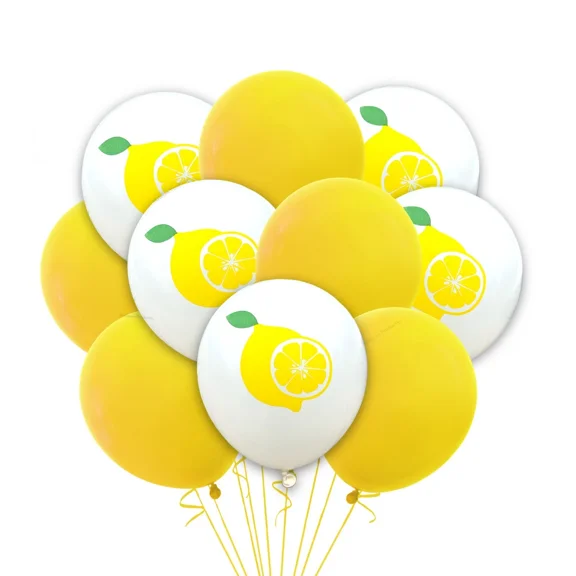 12 Pack Lemon Balloons Yellow Birthday Party Theme Decoration Lemonade Event