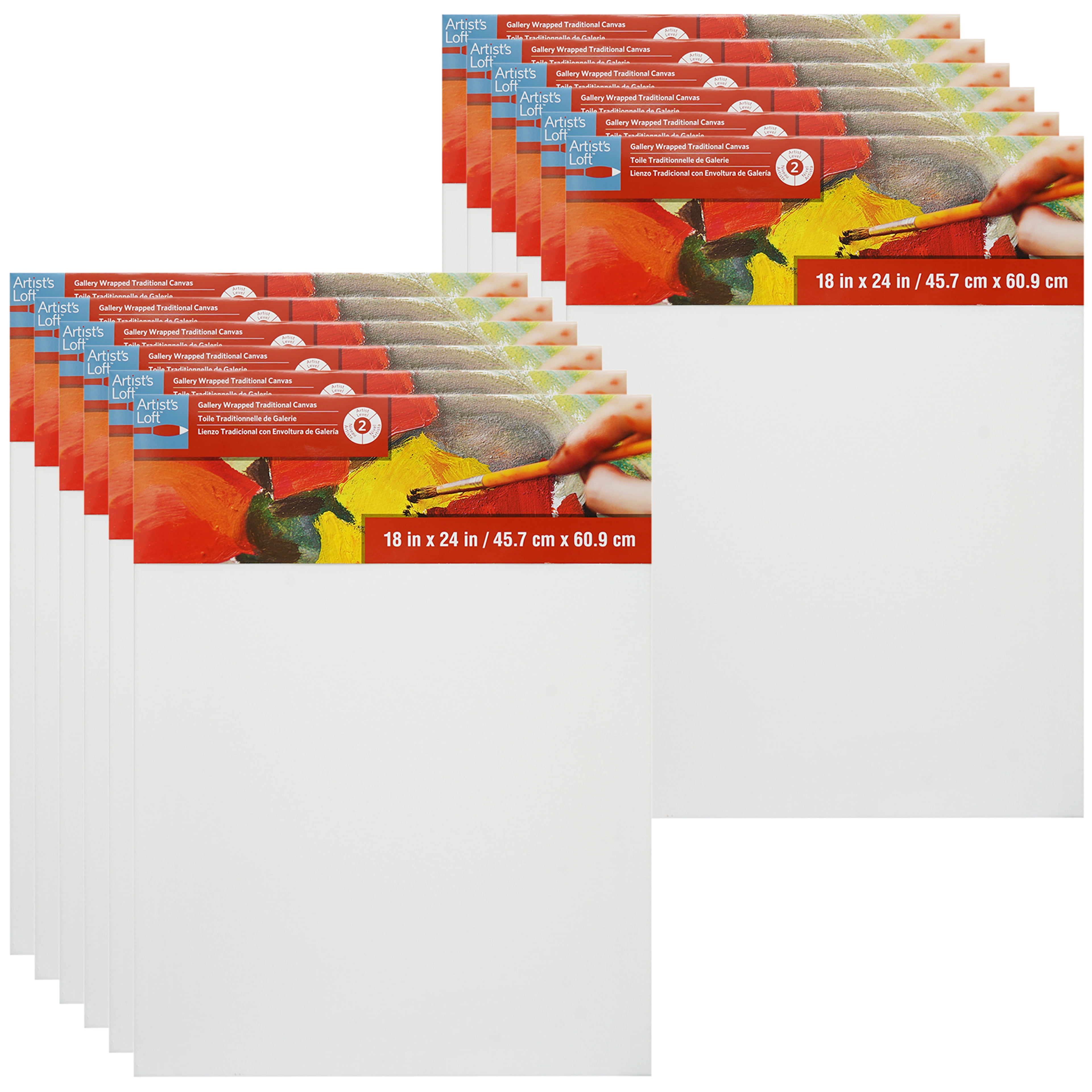 18" x 24" White Cotton Acrylic Paint Canvas Pack
