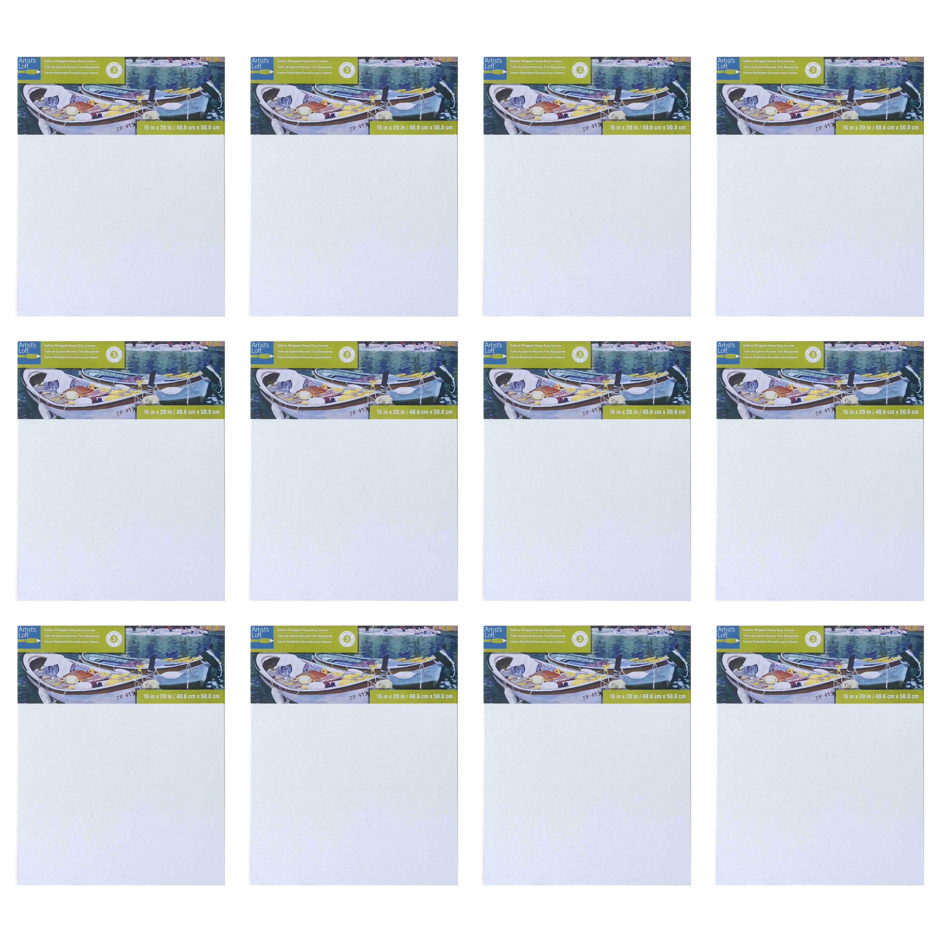 12 Pack Level 3 Gallery Wrapped Heavy Duty Canvas by Artist's Loft