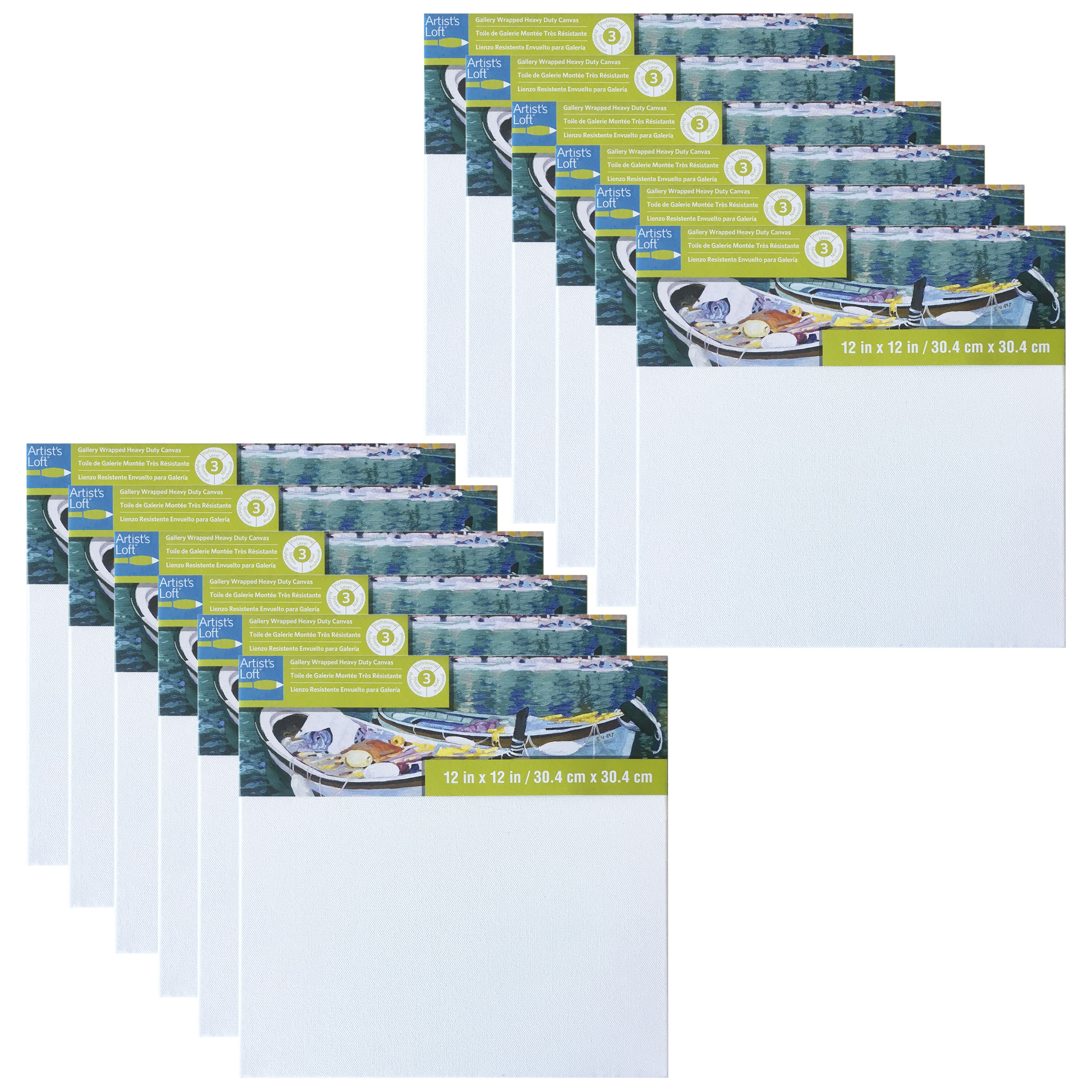 12 Pack Level 3 Gallery Wrapped Heavy Duty Canvas by Artist's Loft