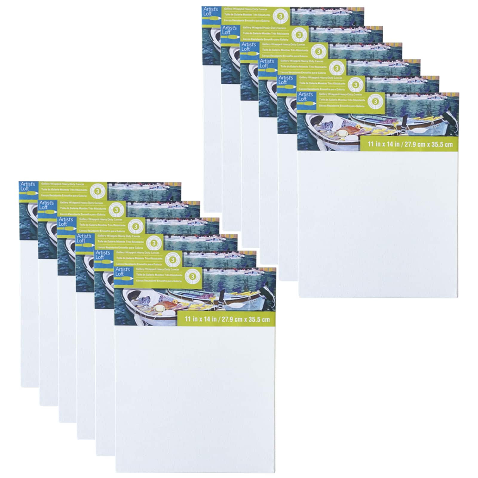 12 Pack Level 3 Gallery Wrapped Heavy Duty Canvas by Artist's Loft