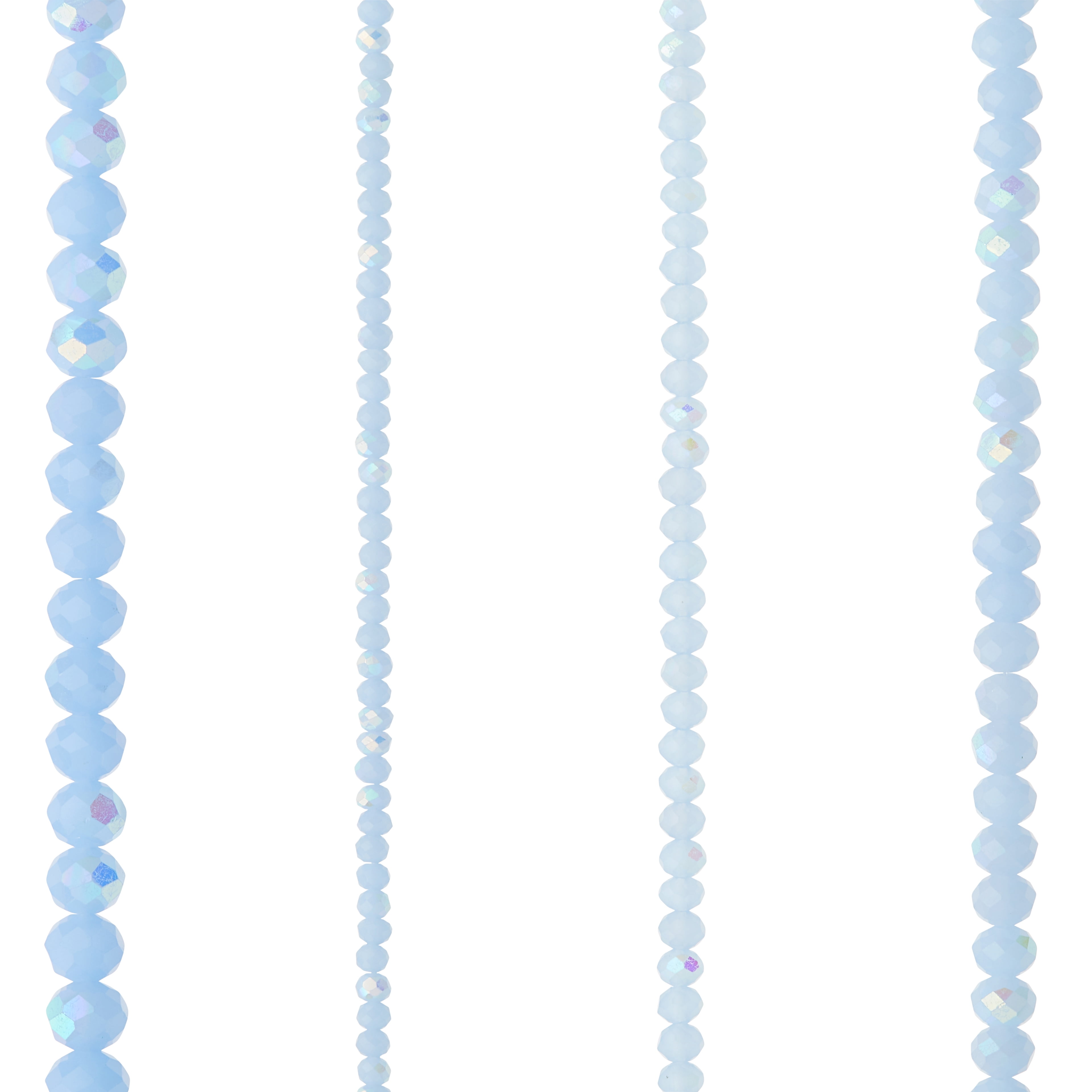 Bead Landing Light Blue Faceted Glass Rondelle Beads, 12 Pack