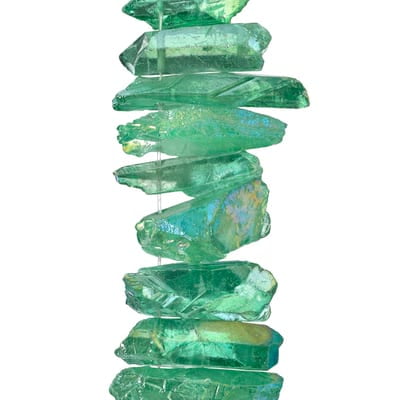Bead Landing Light Green Crystal Quartz Stick Beads, 12 Pack