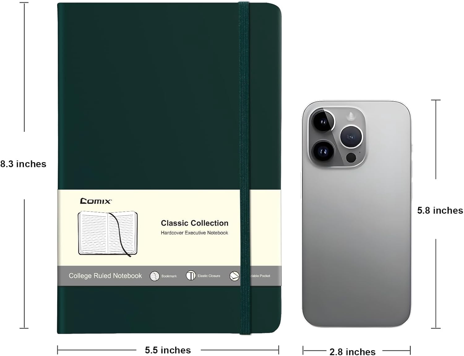 12 Pack Lined Journal Notebooks for Women & Men, 240 Pages, Medium 5.5" x 8.3", Hardcover, Journaling Notebook for Work & Note Taking, Fits for School Home Business, Journals for Women, Men