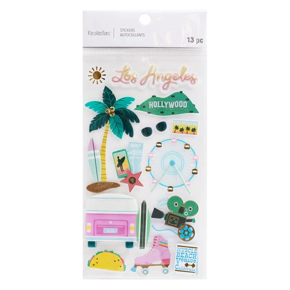 Recollections Los Angeles Stickers, 12 Pack