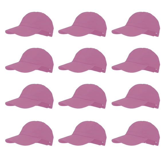 12-Pack Lot Classic 100% Cotton Plain Blank Baseball Cap Low Profile Dad Hat Buckle Adjustable Caps Pink