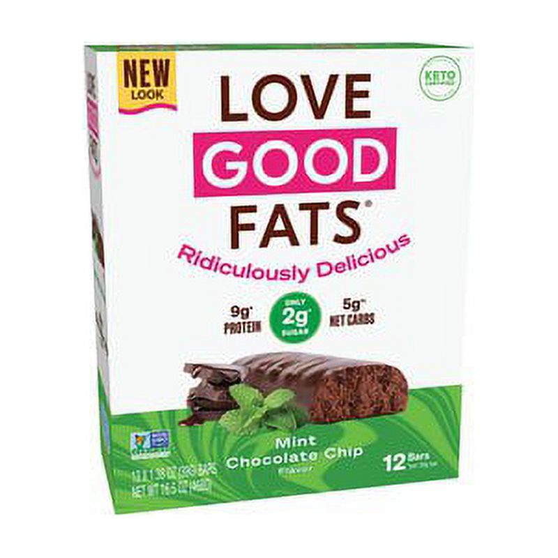 Chip　Pack)Love　Fats　Chocolate　1.38　Good　Flavor,　Mint　12　oz.