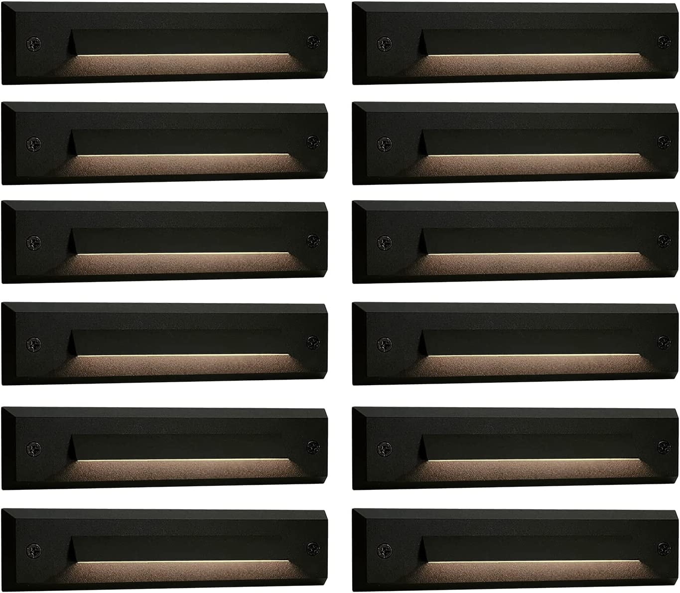 12 Pack Low Voltage 915V AC/DC LED Linear Step Lights, 2W Landscape