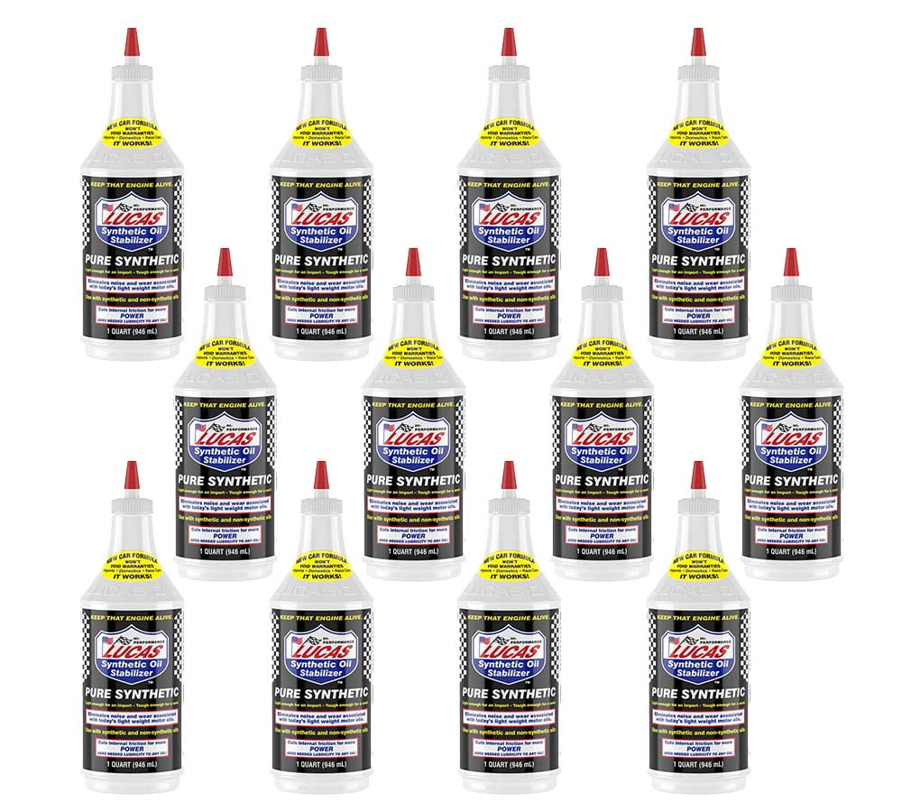 (12 Pack) Lucas Oil 10130 Pure Synthetic Oil Stabilizer - 1 Quart ...