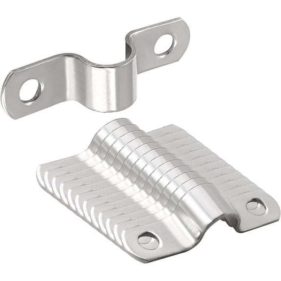 12 Pack M12 Tube Strap 304 Stainless Steel Clamp U-Bracket Clips 2 Hole Rigid Pipe Strap(12Pack,12mm)
