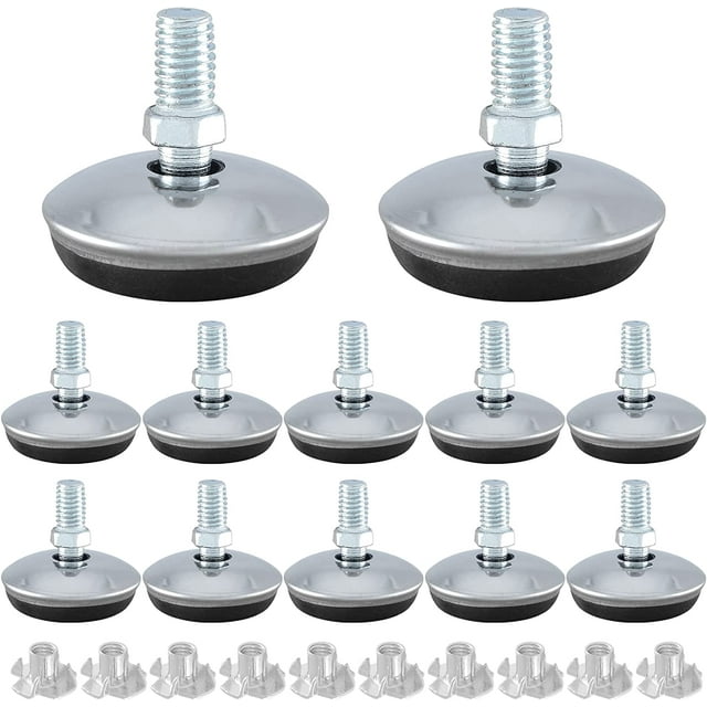 12 Pack M8 Swivel Furniture Leveling Feet Table Leg Levelers