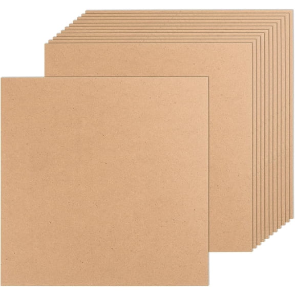 12 Pack MDF Wood Board for Crafts 12x12x1/8 Inch-3 mm Thick Medium Density Fiberboard Unfinished Art Boards Blank Wooden Blocks Chipboard Panels DIY Crafts, Painting, Engraving,Home Decor