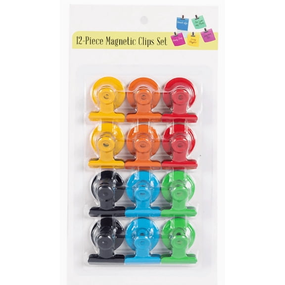 12 Pack Magnetic Clips Heavy Duty, Magnet Clips for Fridge, Refrigerator Magnets, Strong Magnetic Clip,Scratch Free Magnets with Clip for Refrigerator, Whiteboard, Classroom, Locker(Colorful)