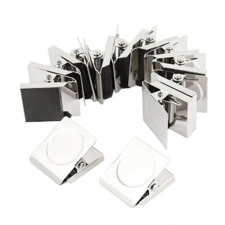 Unique Bargains Magnetic Clips 12 Pack Magnet Metal Clips, Whiteboard Magnet Clip Strong Refrigerator Magnets Clips for Home, Hanging Photos, Memo Note, Silver Tone