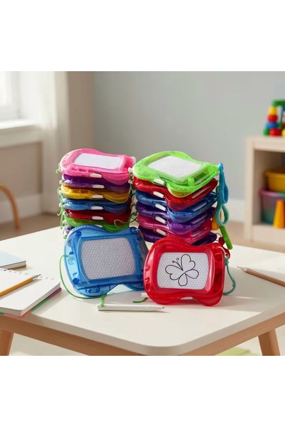 12 Pack Magnetic Drawing Boards for Kids Erasable Doodle Pads with Keychain