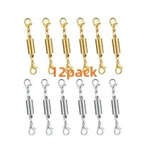 12 Pack Magnetic Necklace Clasps and Closures.Necklace Jewelry Extender with Strong Magnet.Magnetic Necklace Clasp for Jewelry Necklace Bracelet Making.Gold and Silver Plating (Regular)