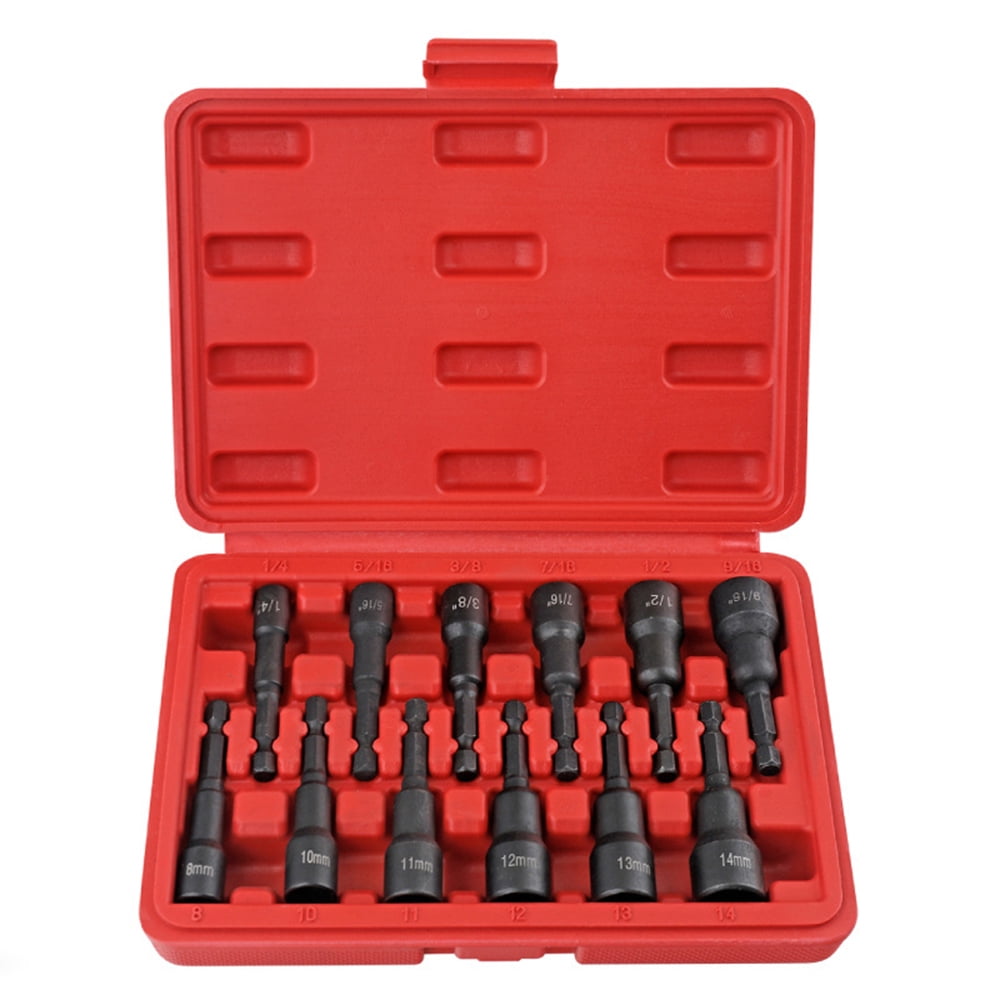 12Pack Nut Driver Set, ChromeVanadium Steel Impact Hex Nut Driver Drill Bit Master