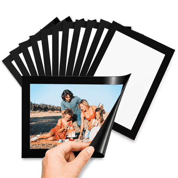 12-Pack Magnetic Photo Frames with Black Border, 4 x 6 Inch Magnet Picture Pockets for Refrigerator, Locker, Home, Office and School