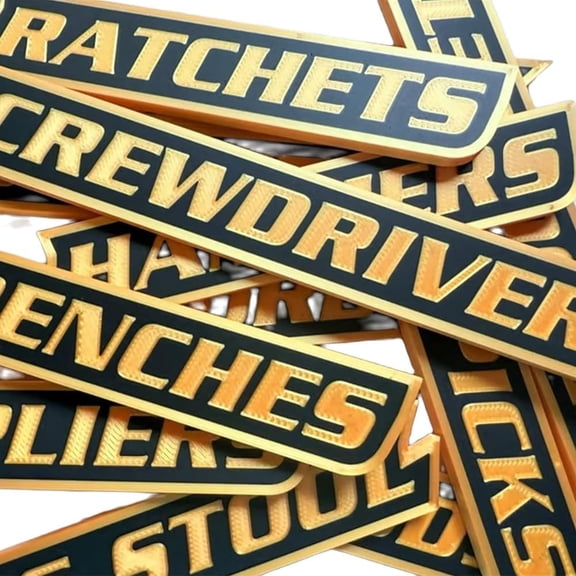 12 Pack of Magnetic Toolbox Labels, 3D-Printed Custom Premium Magnetic Toolbox Labels for Tool Organization, General Tool Box Organize Accessories, Reusable Tags