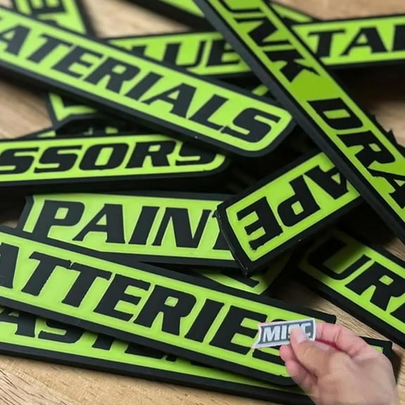 12 Pack of Magnetic Toolbox Labels, 3D Printed Tool Box Magnet Labels, Toolbox Drawers Organization for Quick Identifying, Easy to Read, General Organize Accessories, Reusable Tags