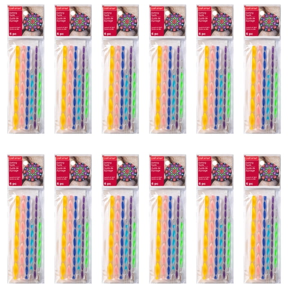 Craft Smart Mandala Dotting Tool Set with Colorful Handles, 12 Pack