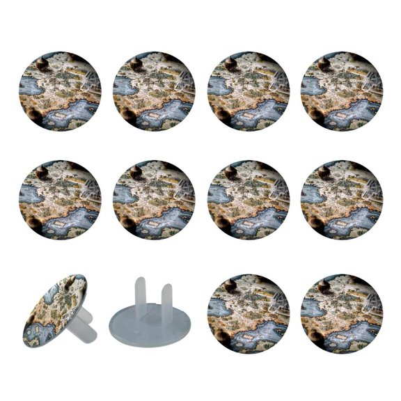 12 Pack Map Block Outlet Covers Baby Proofing Socket Protectors Child Safety Plug Caps Guard against electric shock for US 2-Prong